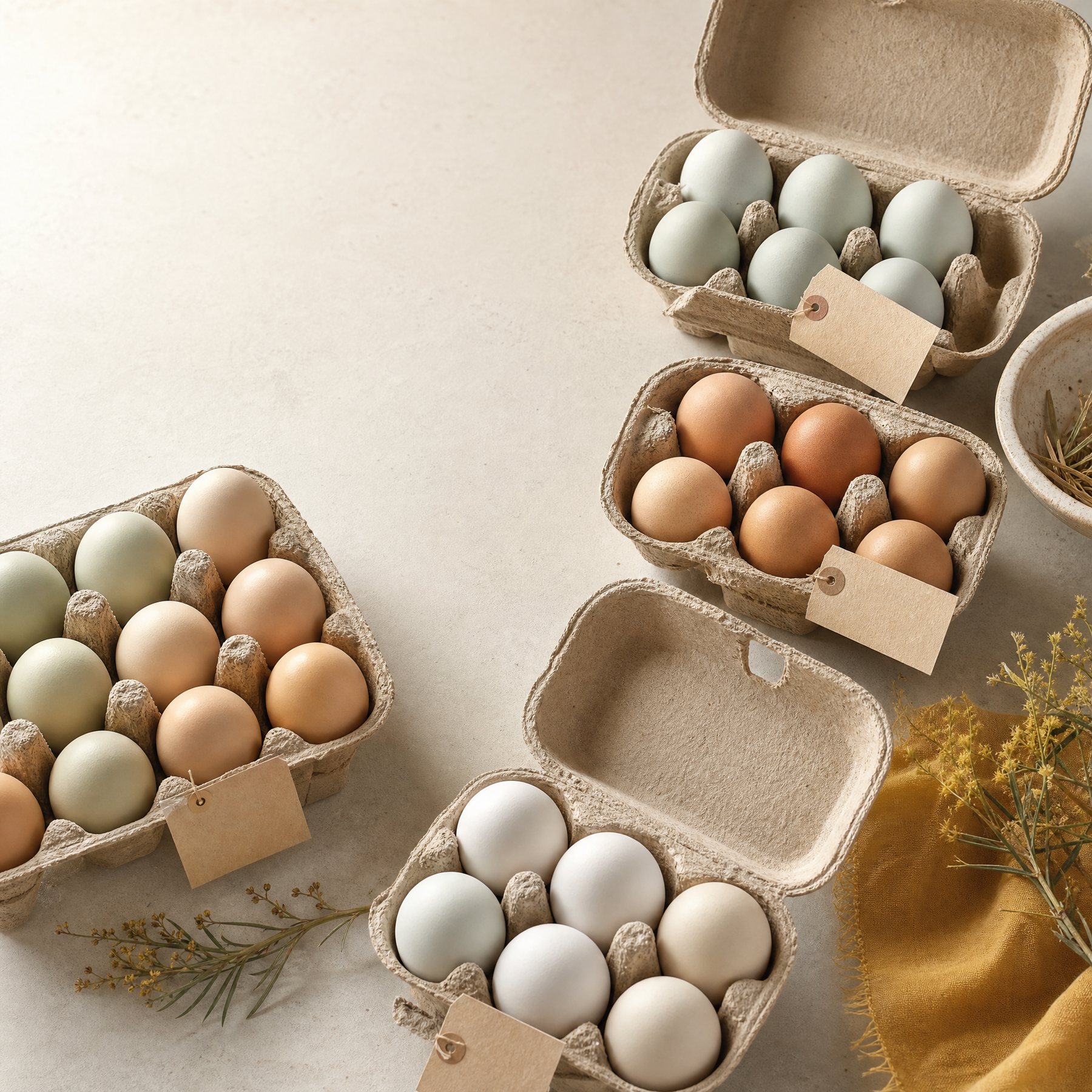 Huevos en envases de cartón